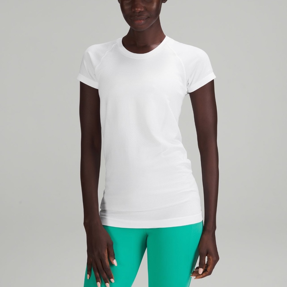 White short sleeve swiftly tech short sleeve shirt